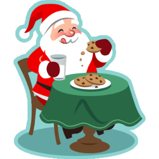 Santa Claus Eating Cookies Sticker