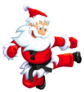 Santa Claus Jumping Kick In Martial Arts Sticker