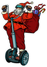 Santa Claus On Segway Sticker