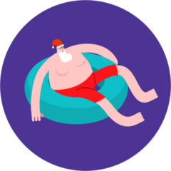 Santa Claus On Tube Sticker