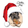 Santa Cookies Pug Sticker