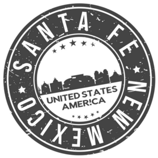 Santa Fe New Mexico Round Skyline USA Sticker