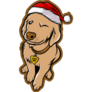 Santa Golden Retriever Sticker