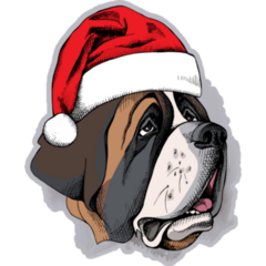 Santa Hat Bernard Sticker