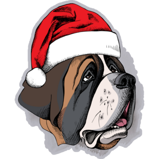Santa Hat Bernard Sticker