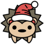 Santa Hat Hedgehog Sticker