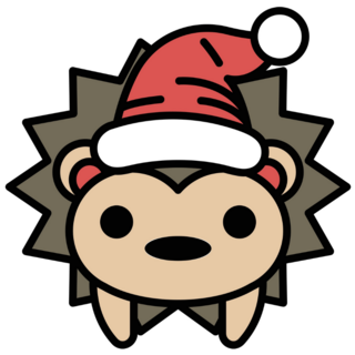 Santa Hat Hedgehog Sticker