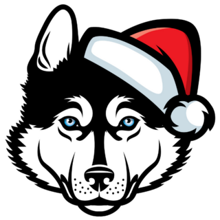 Santa Husky Sticker