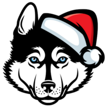Santa Husky Sticker