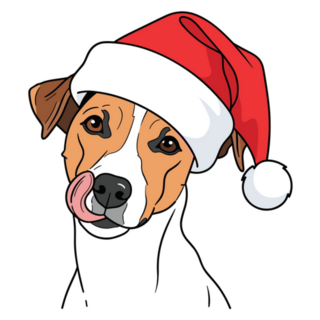 Santa Jack Terrier Sticker