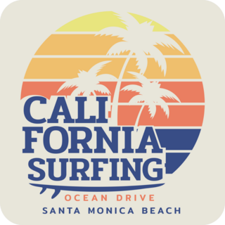 Santa Monica Beach Surfing Sticker