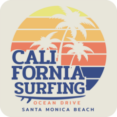 Santa Monica Beach Surfing Sticker