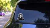 Santa Muerte Halloween Sticker on a Rear Car Window (New) example