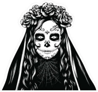 Santa Muerte Halloween Sticker