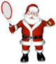 Santa Playing Tennis Sticker
