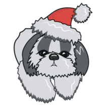 Santa Shih Tzu Sticker