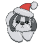 Santa Shih Tzu Sticker