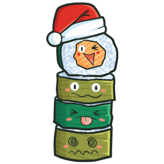 Santa Sushi Stack Sticker