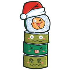 Santa Sushi Stack Sticker