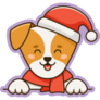 Santa Terrier Purple Sticker