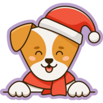 Santa Terrier Purple Sticker