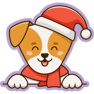 Santa Terrier Purple Sticker