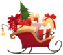 Santas Sleigh With Christmas Gifts Sticker