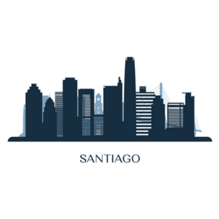 Santiago Chile Skyline Monochrome Sticker