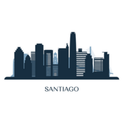 Santiago Chile Skyline Monochrome Sticker
