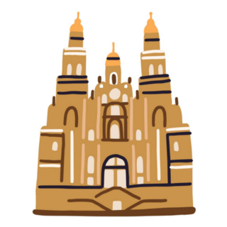 Santiago De Compostela , Famous Landmark In Spain Sticker