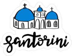 Santorini Illustration Sticker