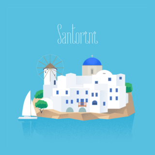 Santorini Island Sticker