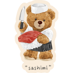 Sashimi Bear Sticker