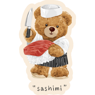 Sashimi Bear Sticker