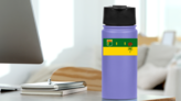 Saskatchewan Flag Sticker on a Water Bottle (New) example