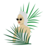 Sauna Girl Standing Between Palm Leaves Sticker