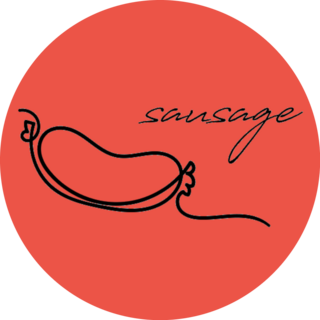 Sausage Drawing And Lettering Sticker