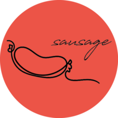 Sausage Drawing And Lettering Sticker