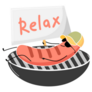 Sausage With Glasses On The Grill Relax Sticker