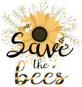 Save The Bees Flower Bouquet Sticker