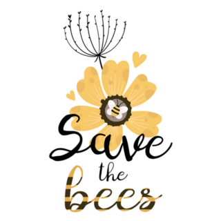 Save The Bees With Flower Sticker