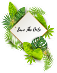 Save The Date With Exotic Plants Sticker