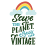 Save The Planet Buy Vintage Rainbow Sticker