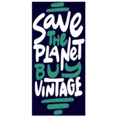 Save The Planet, Buy Vintage Thrifting Lettering Sticker
