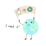 Save The Planet Concept Recycle Art Cartoon Drawing Sticker