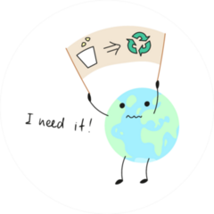 Save The Planet Concept Recycle Art Cartoon Drawing Sticker