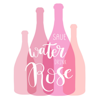 Save Water Drink Rosè Wine Typography Sticker