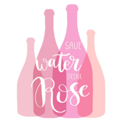 Save Water Drink Rosè Wine Typography Sticker