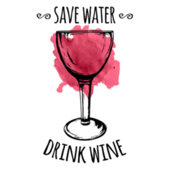 Save Water Drink Wine Watercolor Sticker