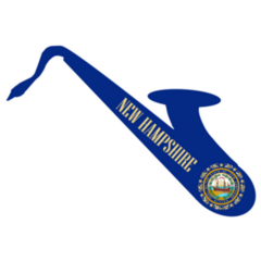 Saxophone With The Flag Of New Hampshire Sticker